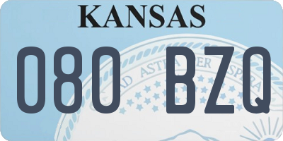 KS license plate 080BZQ