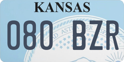 KS license plate 080BZR