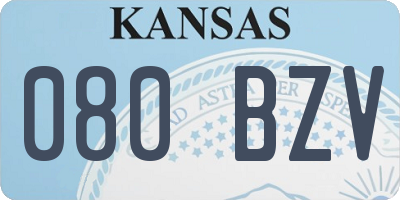 KS license plate 080BZV