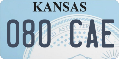 KS license plate 080CAE