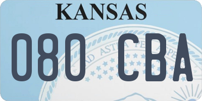 KS license plate 080CBA