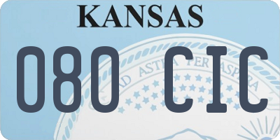 KS license plate 080CIC