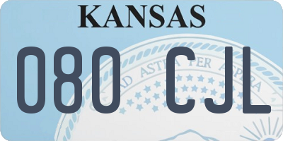KS license plate 080CJL