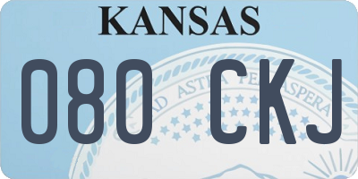 KS license plate 080CKJ