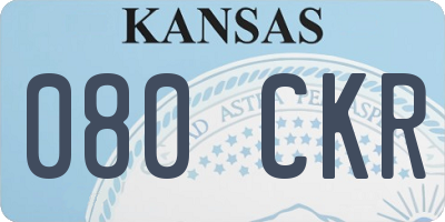 KS license plate 080CKR