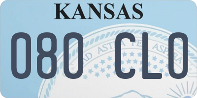 KS license plate 080CLO