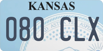 KS license plate 080CLX