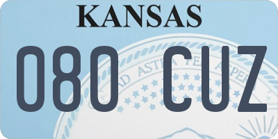 KS license plate 080CUZ