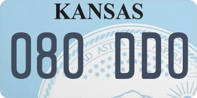 KS license plate 080DDO