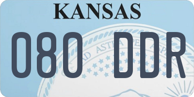 KS license plate 080DDR