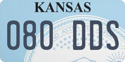 KS license plate 080DDS