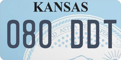 KS license plate 080DDT