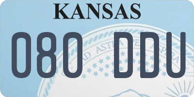 KS license plate 080DDU