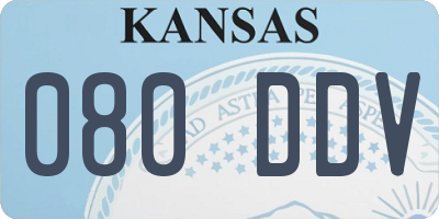 KS license plate 080DDV