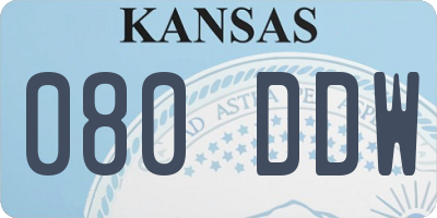 KS license plate 080DDW