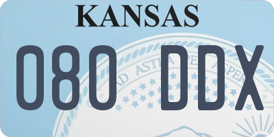 KS license plate 080DDX