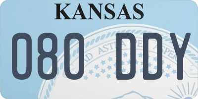 KS license plate 080DDY