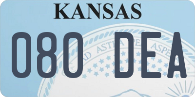 KS license plate 080DEA