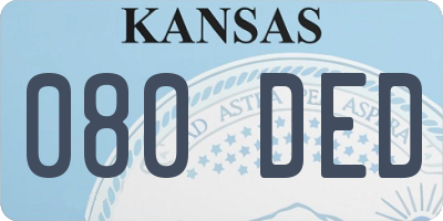 KS license plate 080DED