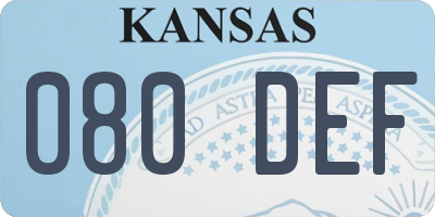 KS license plate 080DEF