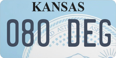 KS license plate 080DEG