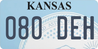 KS license plate 080DEH