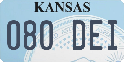 KS license plate 080DEI