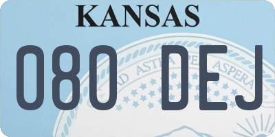 KS license plate 080DEJ