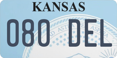KS license plate 080DEL