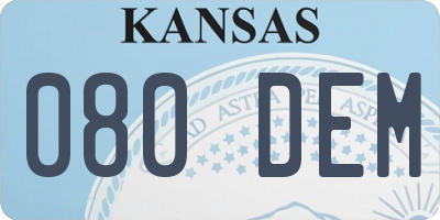 KS license plate 080DEM