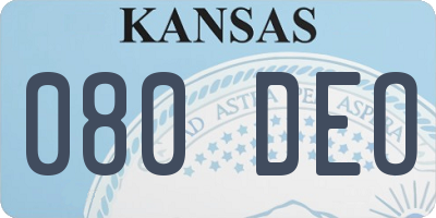 KS license plate 080DEO