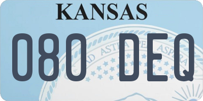 KS license plate 080DEQ