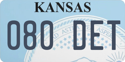 KS license plate 080DET
