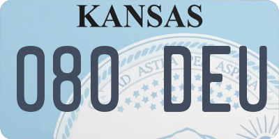KS license plate 080DEU