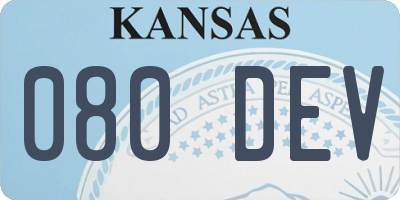 KS license plate 080DEV