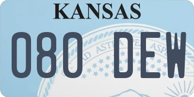 KS license plate 080DEW