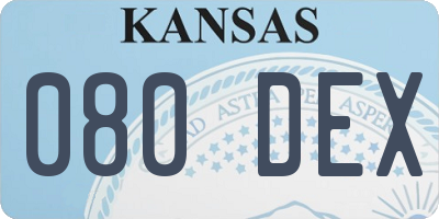 KS license plate 080DEX