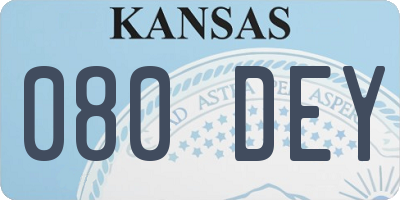 KS license plate 080DEY