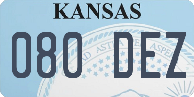 KS license plate 080DEZ
