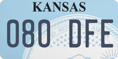 KS license plate 080DFE