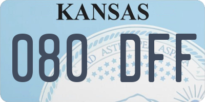 KS license plate 080DFF
