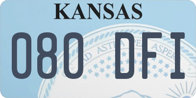 KS license plate 080DFI