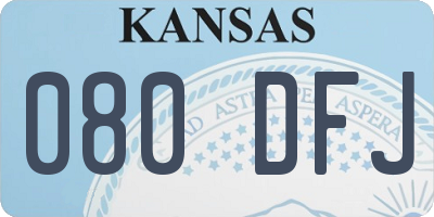 KS license plate 080DFJ