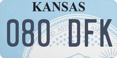 KS license plate 080DFK