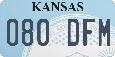KS license plate 080DFM