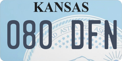 KS license plate 080DFN