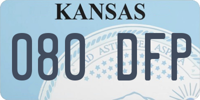 KS license plate 080DFP