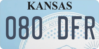KS license plate 080DFR