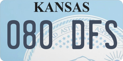 KS license plate 080DFS