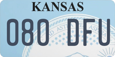 KS license plate 080DFU
